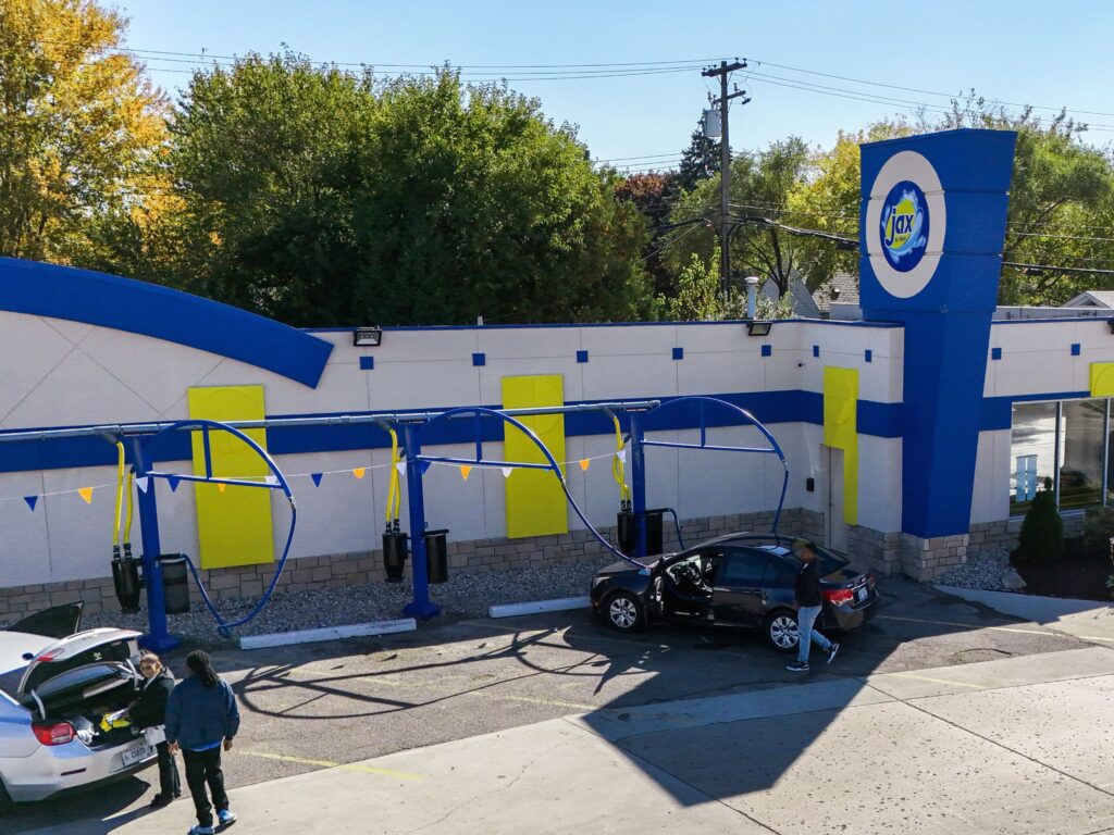 Jax Car Wash Eastpointe aerial self serve vacuum bays