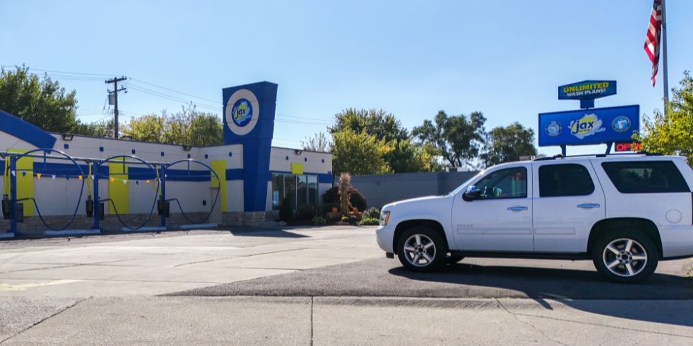 Jax Car Wash Eastpointe exterior self serve wash bays