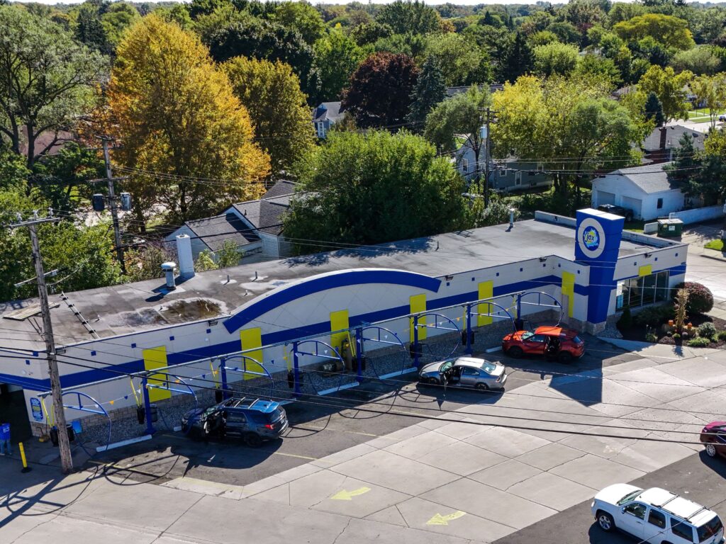 Jax Car Wash Eastpointe aerial self serve vacuum bays