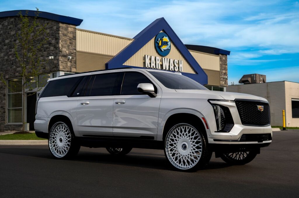 Luxury SUV parked outside Jax Kar Wash Southfield