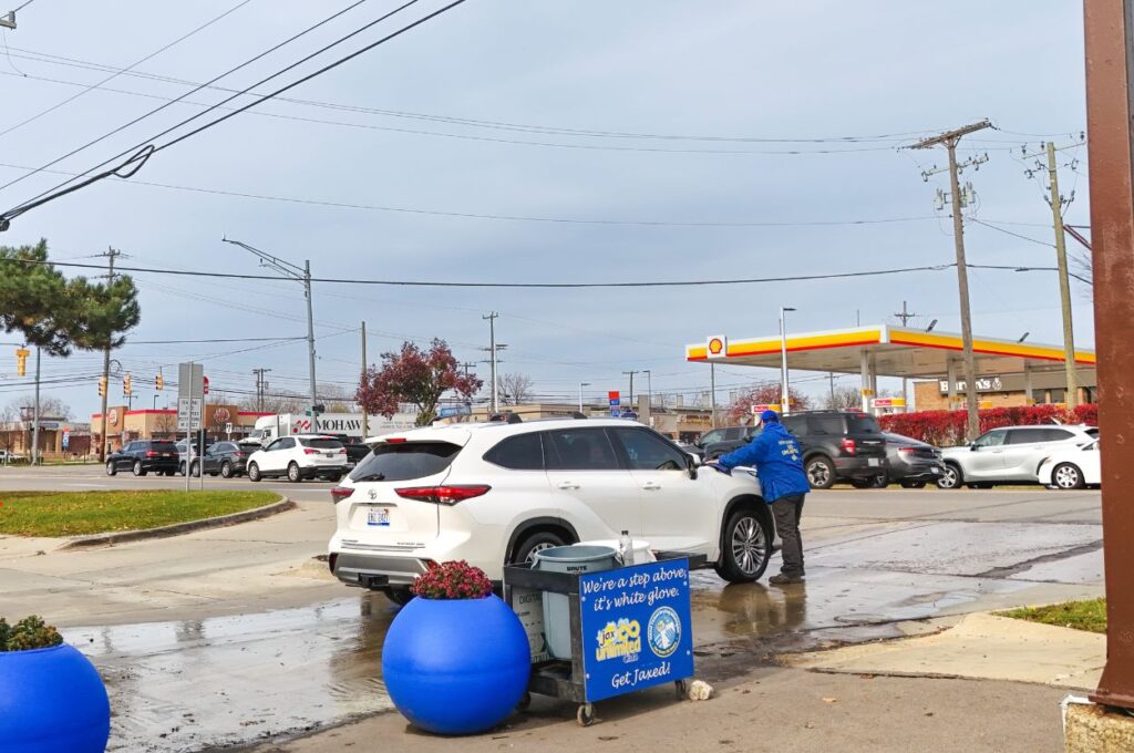 Jax Kar Wash hand-drying service at Southfield location