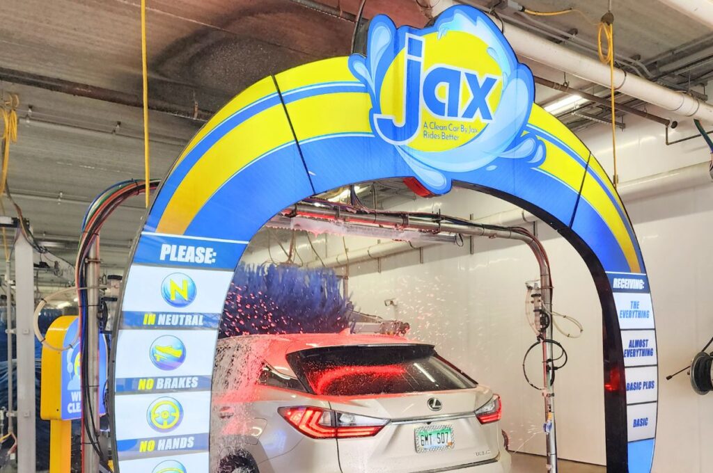 Automatic car wash tunnel Jax Kar Wash Clinton Township