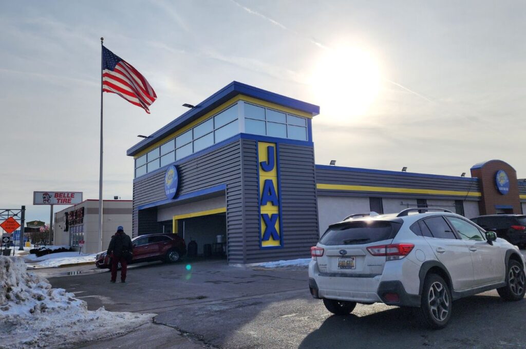 Jax Kar Wash Telegraph Road Southfield sunny winter exterior