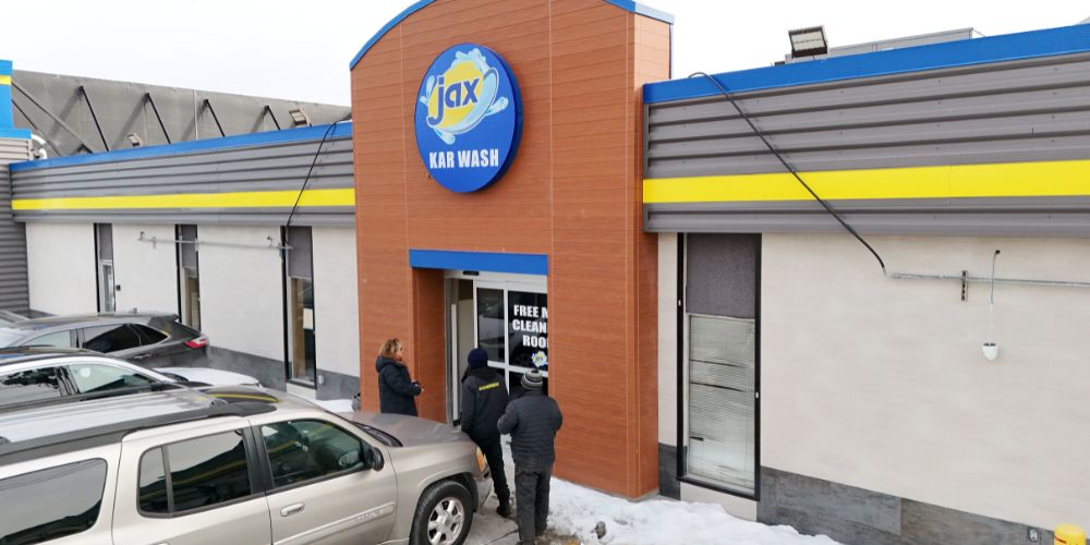 Customers entering Jax Kar Wash Telegraph Road Southfield