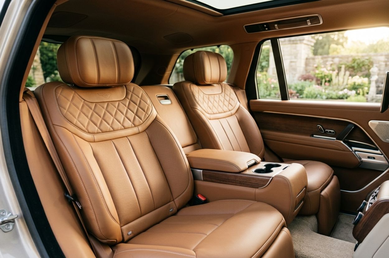 High-end leather car seats inside a luxury SUV