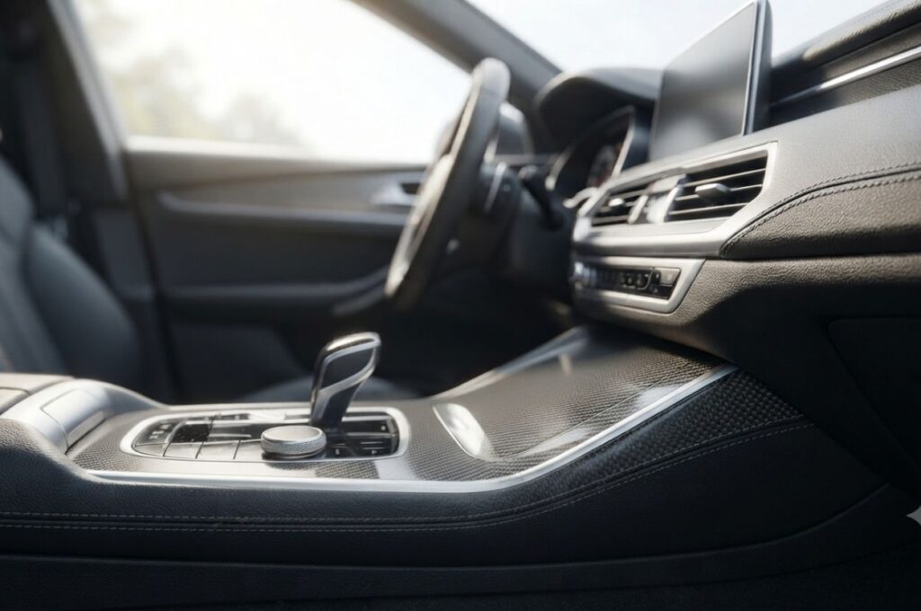 Interior of a car showing clean dashboard