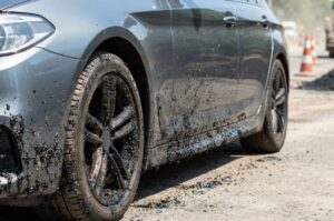 Tar covered tires