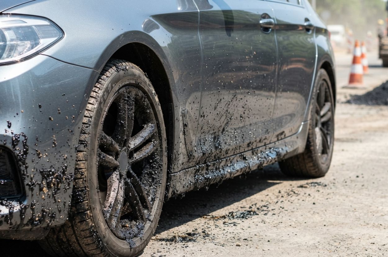 Tar covered tires
